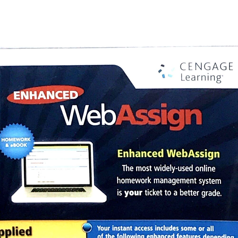 Enhanced WebAssign Applied Math Calculus Cengage Learning NEW Sealed Homework - Picture 4 of 11